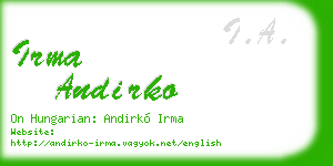irma andirko business card